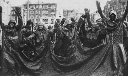 Nicola L.Red Coat.Street Performance Amsterdam 1970