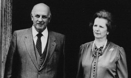 South Africa's PW Botha (left) with British prime minister Margaret Thatcher in 1984.