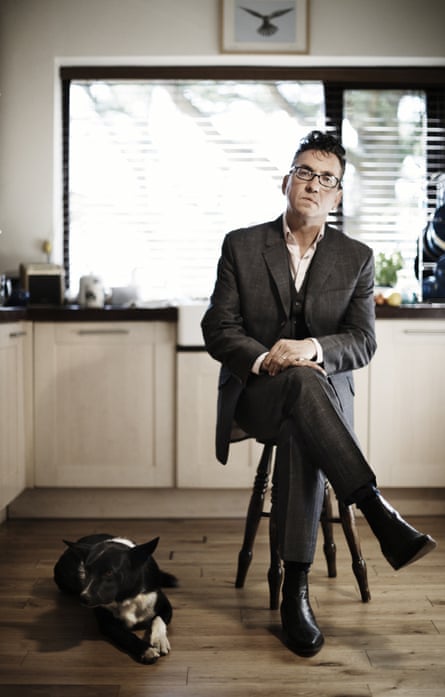 Richard Hawley with his border collie, Fred.