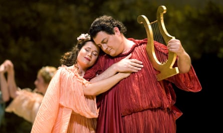 Gilbert Deflo’s production of L’Orfeo at the Edinburgh International Festival in 2007, conducted by Jordi Savall, with Furio Zanasi as Orfeo and Arianna Savall as Eurydice.<br>