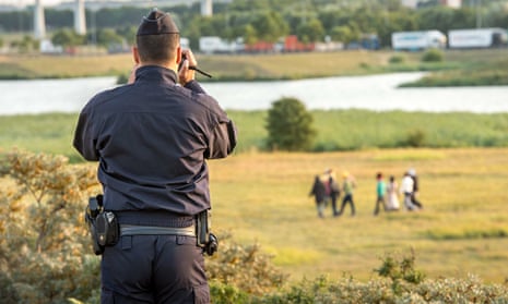 A French gendarme films the migrants who