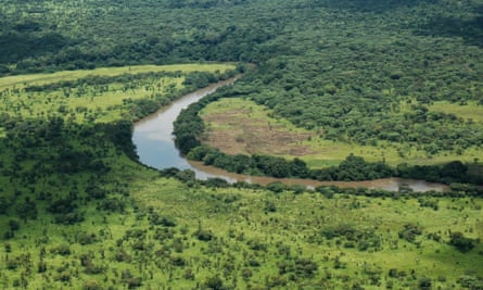 Aerial view of Garamba National Park, Democratic Republic of Congo. Last year132 elephants were killed in the park by the Lord's Resistance Army to finance it's terrorist operations.