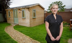 Laura Worgan, who runs a beauty salon from a shed in her back garden in Glastonbury.