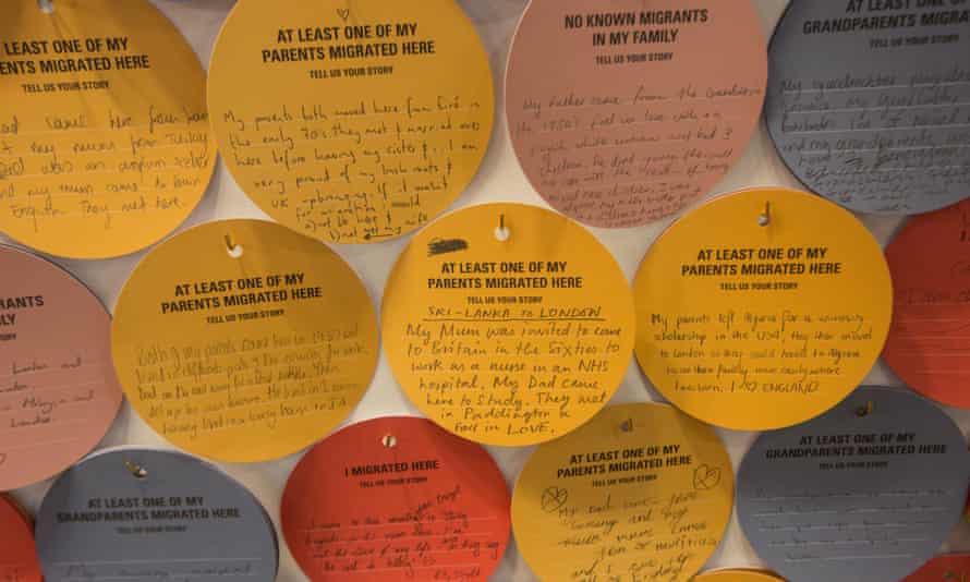 Personal stories of family migration by visitors to the Adopting Britain exhibition at the Southbank Centre in London.