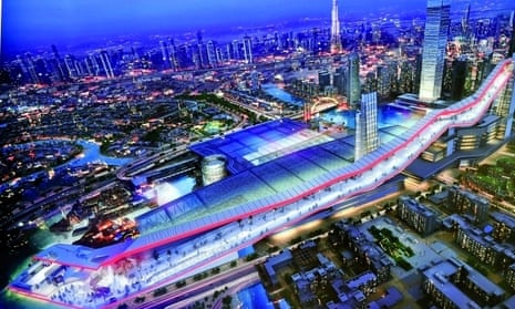 Publicity picture for the Meydan One complex which incorporates a giant indoor ski slope.