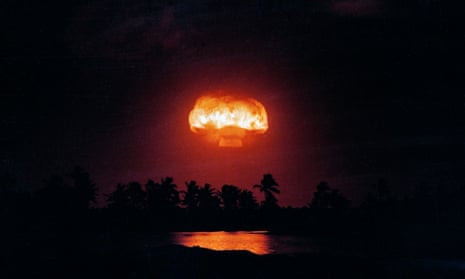 The nuclear blast from Operation Dominic near the Christmas Island in the Pacific ocean