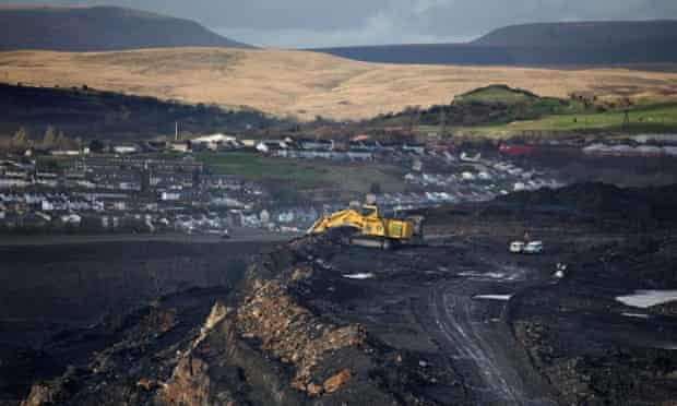 Ffos-Y-Fran opencast coal mine in Merthyr Tydfil, Wales