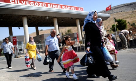 Syrian refugees arrive in Turkey at Reyhanli, Antakya, in 2013. A large majority of Turkish people say immigration (often from war-torn Syria) has had a negative effect.