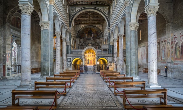 Looking towards the gold-leaf altar of San Miniato al Monte church.