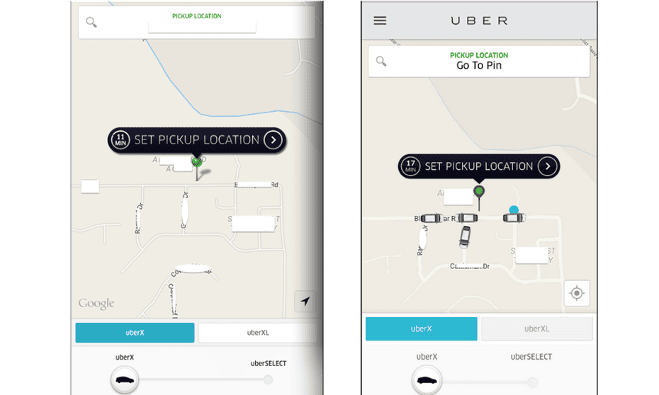 UberX in August (L) and July (R).