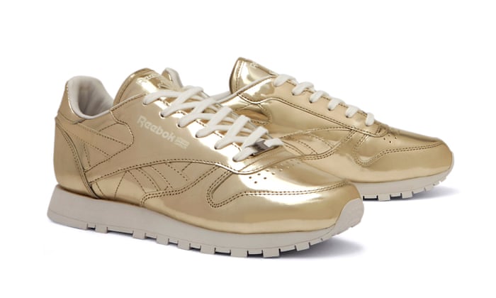 Gold reeboks best sale