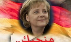 A social media picture praising Angela Merkel.