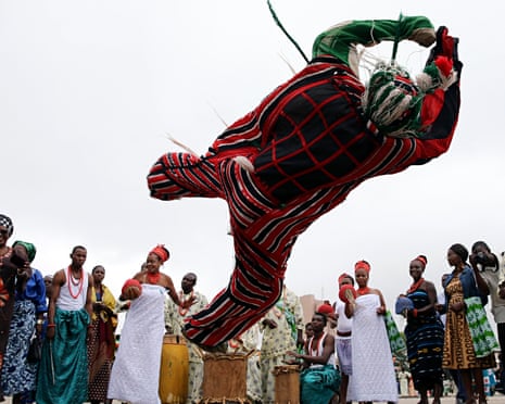 A masquerade dancer in Abuja