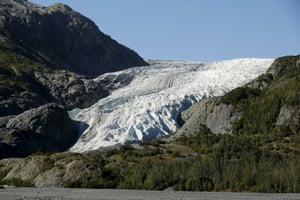 A general view of the Exit Glacier is seen at Kenai Fjords National Park in Seward, Alaska.