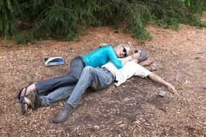 Testing Togethernes: sculpture of sleeping college students by Seward Johnson.