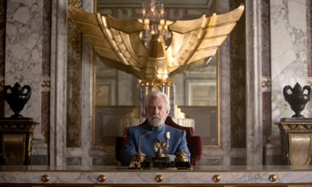 Donald Sutherland portrays President Snow in a scene from "The Hunger Games: Mockingjay Part 1." (AP Photo/Lionsgate, Murray Close)