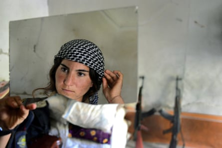 The young Yazidi woman, who has joined a brigade fighting against the Islamic State in Sinjar, Iraq.