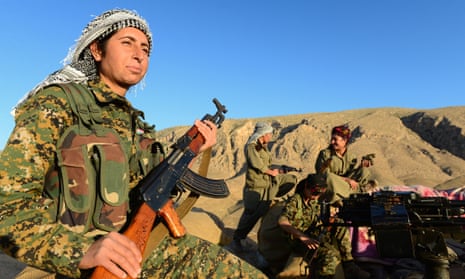 Yazidi women fighters occupy a strategic position only two kilometres from the Isis frontline