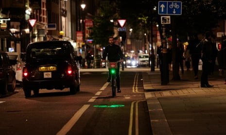 London s Santander bikes get high tech laser lights amid arms race to be seen Cycling The Guardian