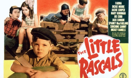 Dickie Moore in a poster for The Little Rascals in the 1930s.