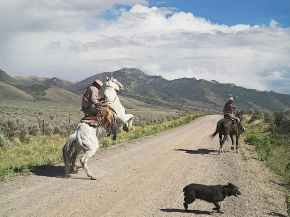 In the Ruby Mountains of Nevada: Casey and Rowdy horse training, by Lucas Foglia