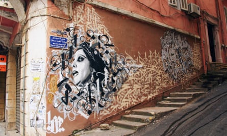 Halwani’s work in in Gemmayze, depicting Fairouz, a Lebanese singer and cultural icon.