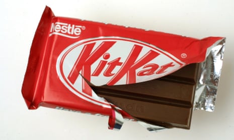A partially unwrapped KitKat