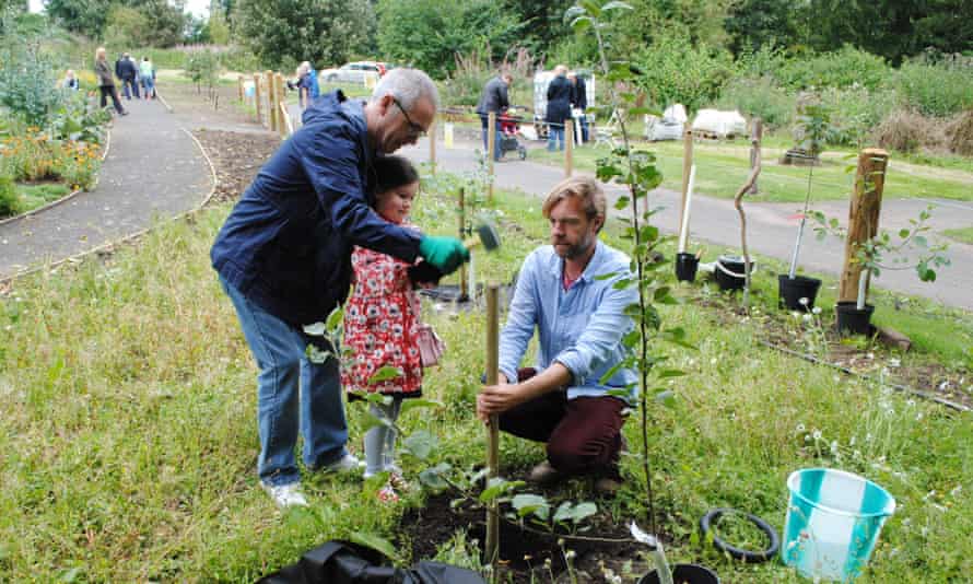Orchard planting at Ninewells Community Garden, Dundee.