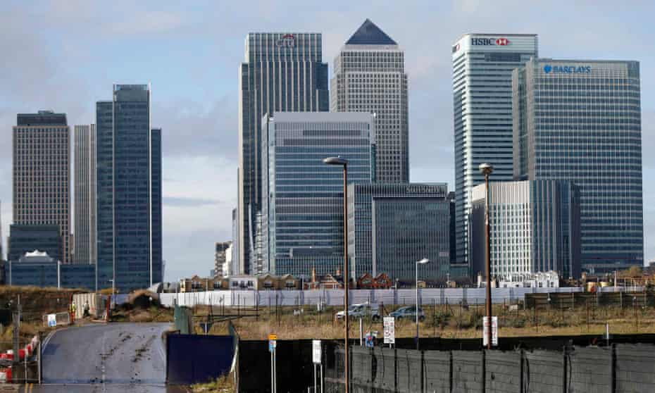 London's financial district at Canary Wharf