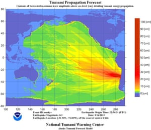 Tsunami energy map