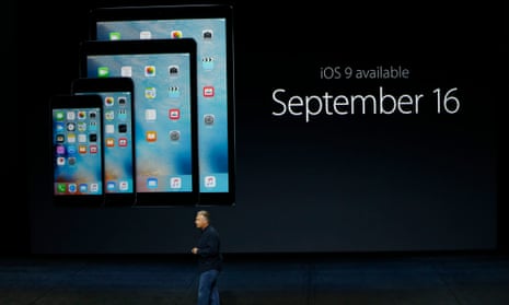 Apple Senior Vice President of Worldwide Marketing Phil Schiller launches iOS 9 during a Special Event at Bill Graham Civic Auditorium September 9, 2015 in San Francisco, California.