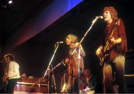 The Moody Blues in 1969; from left: Ray Thomas, Justin Hayward and John Lodge.