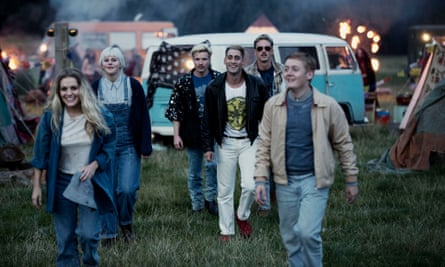 Get loaded, have a good time… Chanel Cresswell as Kelly, Danielle Watson as Trev, Joe Dempsey as Higgy, Michael Socha as Harvey, Perry Fitzpatrick as Flip and Thomas Turgoose as Shaun.