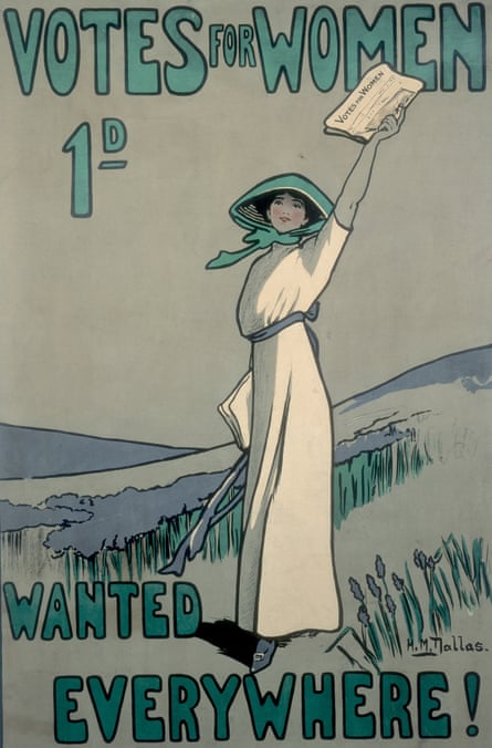 The 1909 ‘Votes for Women’ poster, designed by Hilda Dallas, who was a member of the WSPU.