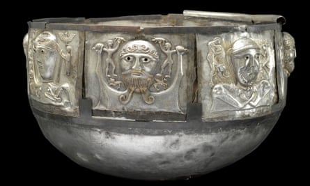 The silver Gundestrup cauldron, uncovered in 1891 in Denmark.