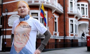 Westwood outside the Ecuadorian embassy in London