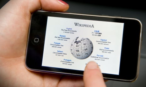 Wikipedia website accessed on an Iphone