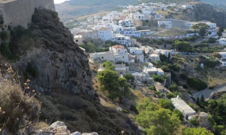 View of Hora from its castle, Kythira, Greece