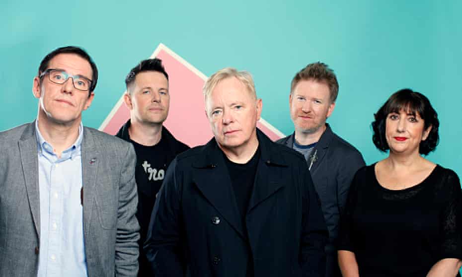 New New Order: Stephen Morris, Tom Chapman, Bernard Sumner, Phil Cunningham and Gillian Gilbert.