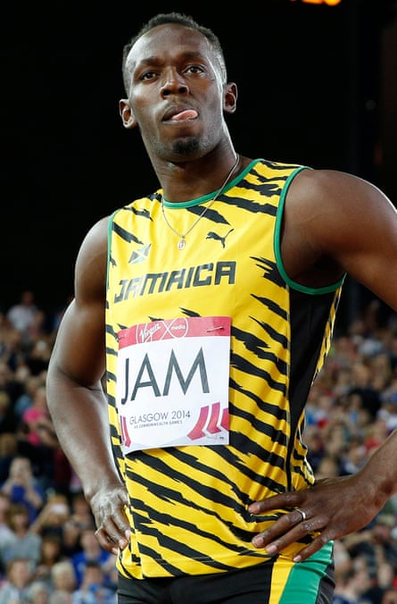 Usain Bolt watches during an athletics competition
