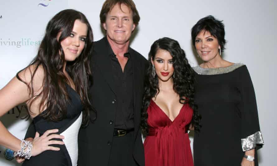 Khloe, left, and Kim Kardashian, second right, with their parents. The family were stars of their own reality TV show, Keeping up with the Kardashians.