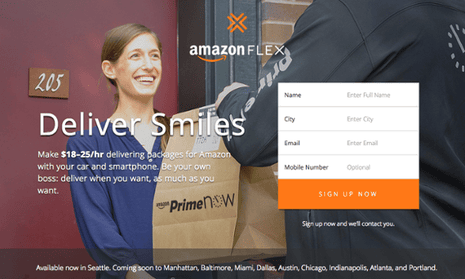 Amazon's job advert for Amazon Flex.