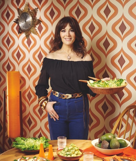Photograph of Nigella Lawson and avocadoes.