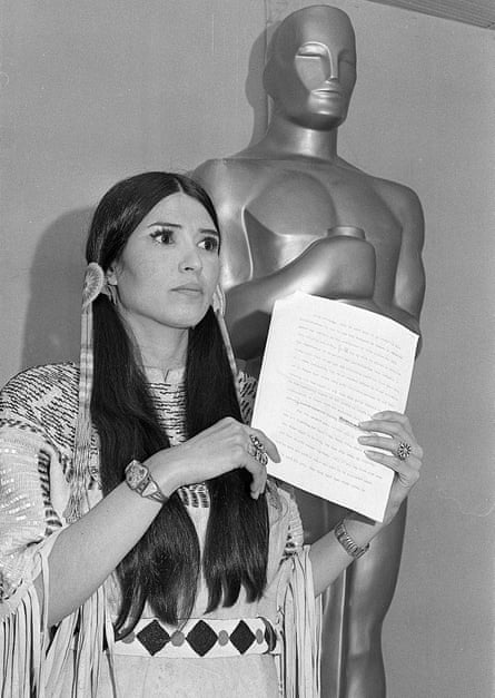 Native American Sacheen Littlefeather, who read out a letter from Marlon Brando refusing his Oscar for The Godfather as a pro-native American protest