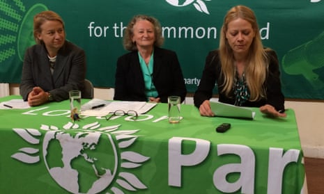 Green Party mayoral candidate Sian Berry with Jenny Jones and Natalie Bennett