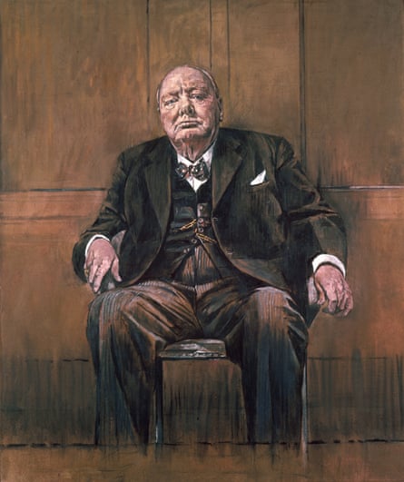 Winston Churchill by Graham Sutherland (1954), photograph by Larry Burrows.