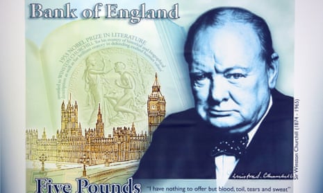 A concept design of the new £5 polymer banknote.