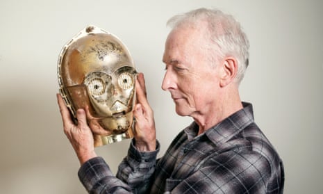 Alas, poor C-P30 … Anthony Daniels with the original head from the first 1977 Star Wars movie.