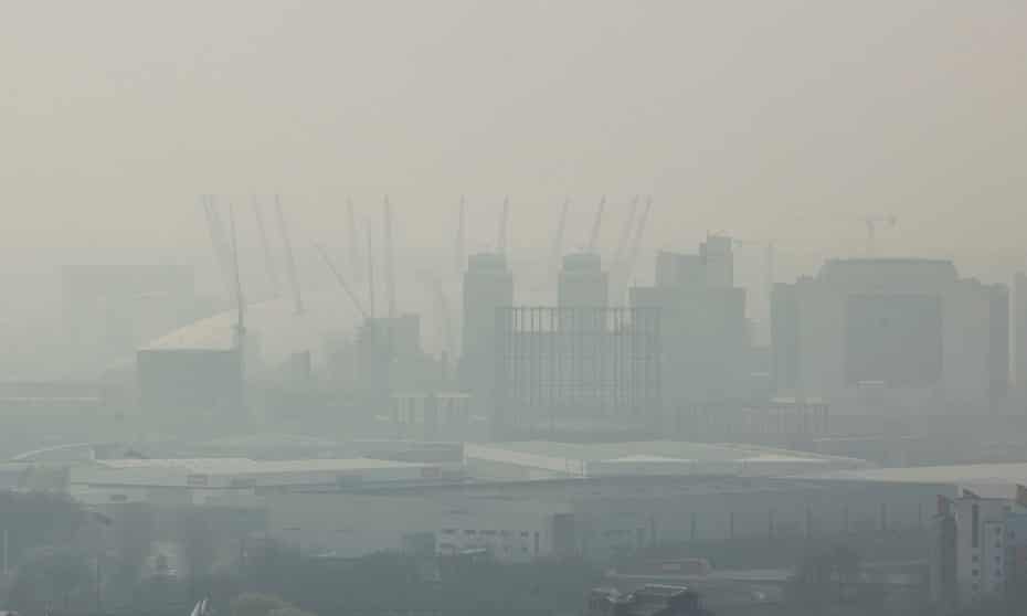 The 02 Arena seen smog