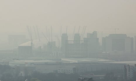 The 02 Arena seen smog